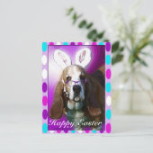 Happy Basset Hound Easter Greeting Briefkaart (Staand voorkant)