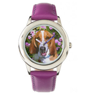 Happy Basset Hound Horloge