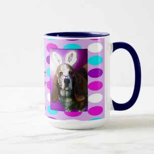 Happy Basset Hound Paaskoffie Mok