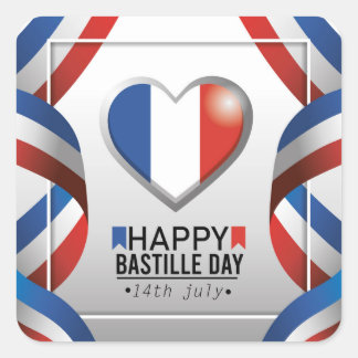 Happy Bastille Day - 14th July Vierkante Sticker