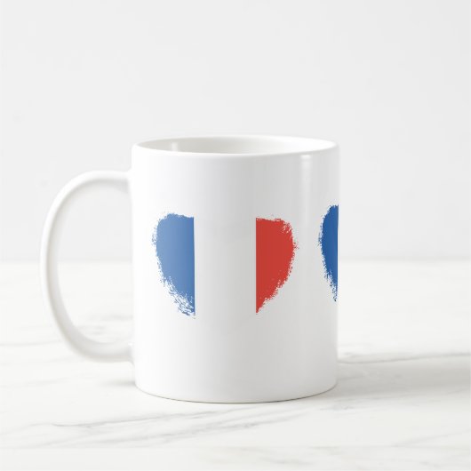 Happy Bastille Day Hearts Coffee Mok (Links)
