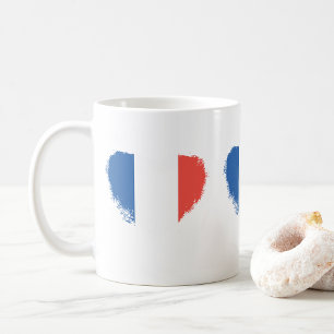 Happy Bastille Day Hearts Coffee Mok