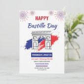 Happy Bastille Day Sjabloon Kaart (Staand voorkant)