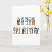 Happy Bat Mitzvah Cartoon Cats Kaart (Gele Bloem)