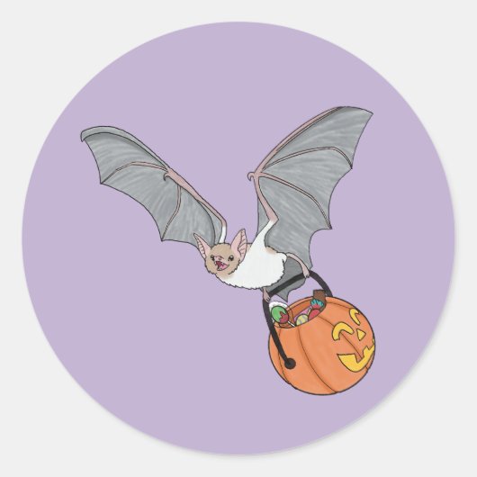 Happy Bat Ronde Sticker (Voorkant)