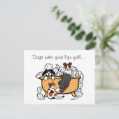 Happy Bath Time Black Labrador Cartoon Briefkaart (Staand voorkant)