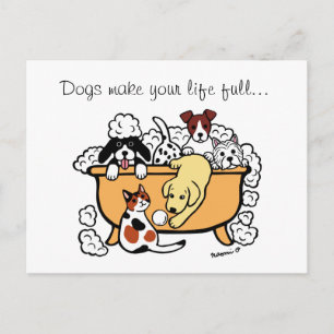 Happy Bath Time Yellow Labrador Cartoon Briefkaart