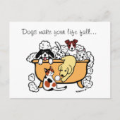 Happy Bath Time Yellow Labrador Cartoon Briefkaart (Voorkant)