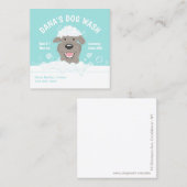 Happy Bathtub Dog | Pet Grooming | Cute Cartoon Vierkante Visitekaartje (Voorkant / Achterkant)