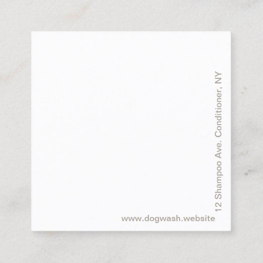 Happy Bathtub Dog | Pet Grooming | Cute Cartoon Vierkante Visitekaartje (Achterkant)
