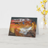 Happy Bday kikker-uiterlijk goed Kaart (Gele Bloem)