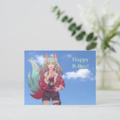 Happy BDay, V Tuber, Anime Feestdagenkaart (Staand voorkant)