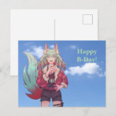 Happy BDay, V Tuber, Anime Feestdagenkaart (Voorkant / Achterkant)