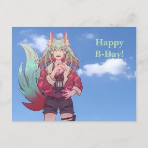 Happy BDay, V Tuber, Anime Feestdagenkaart