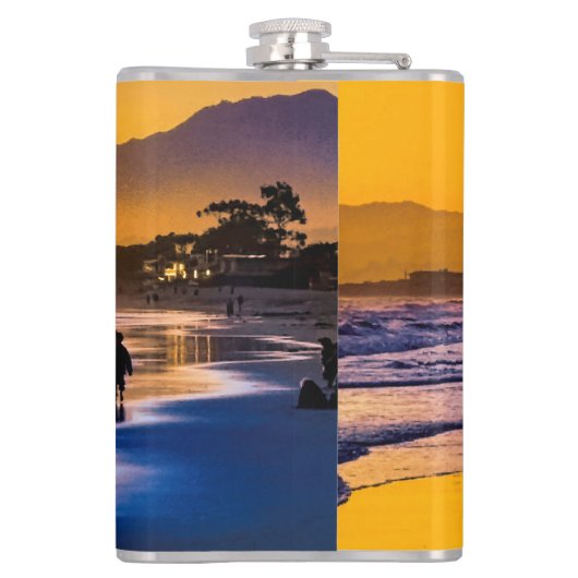 Happy Beach Dancer bij Sunset Heupfles (Achterkant)