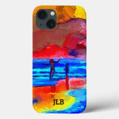 Happy Beach Dancer Primaire kleuren Case-Mate iPhone Case (Achterkant)