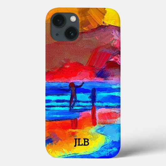Happy Beach Dancer Primaire kleuren Case-Mate iPhone Case (Achterkant)