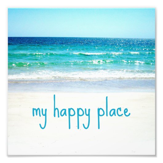 Happy Beach Place Beach foto Foto Afdruk (Voorkant)