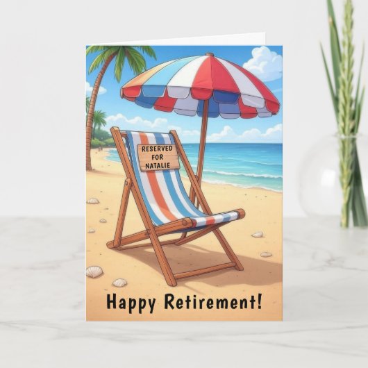 Happy Beach Retirement Gepersonaliseerde Kaart (Voorkant)
