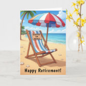 Happy Beach Retirement Gepersonaliseerde Kaart (Gele Bloem)