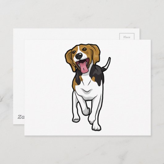 Happy Beagle Briefkaart (Voorkant / Achterkant)