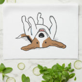Happy Beagle Cartoon Dog Schattige Huisdieren Dier Theedoek (Gevouwen)