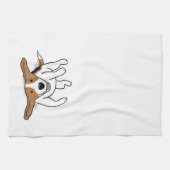 Happy Beagle Cartoon Dog Schattige Huisdieren Dier Theedoek (Horizontaal)