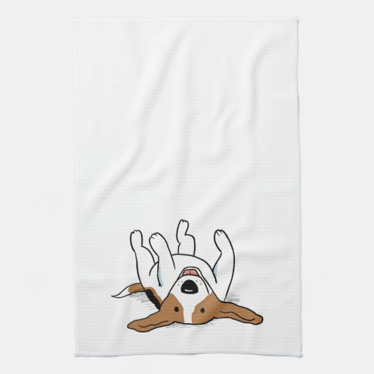Happy Beagle Cartoon Dog Schattige Huisdieren Dier Theedoek (Verticaal)