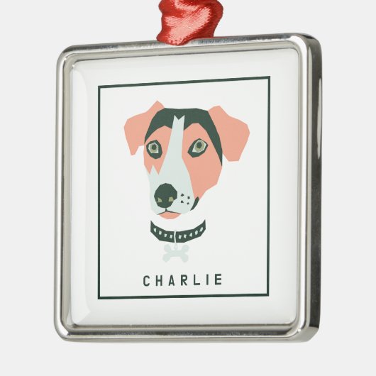 Happy Beagle Custom Metalen Ornament (Links)