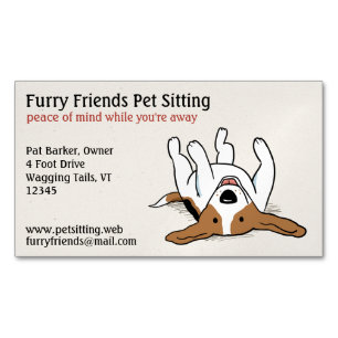 Happy Beagle   Cute Cartoon Dog   Pet Care Visitekaartje Magneet