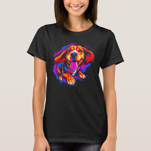 Happy Beagle Dog T-shirt (Voorkant)