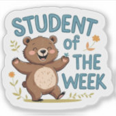 Happy Bear "Student of the Week" Reward Sticker  (Voorkant)