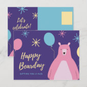 Happy Bearday - Funny Briefkaart (Voorkant / Achterkant)