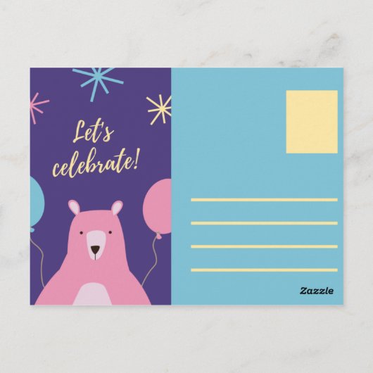 Happy Bearday - Funny Briefkaart (Achterkant)