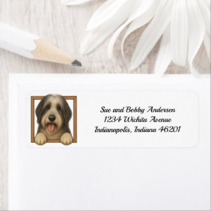 Happy Bearded Collie Retour Adreslabel Etiket