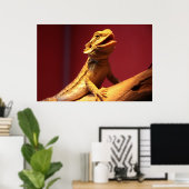 Happy Bearded Dragon Poster (Thuiskantoor)