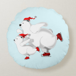 Happy Bears Round Pillow - Christmas Rond Kussen