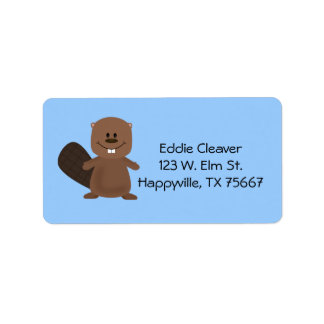 Happy Beaver Adreslabel Etiket