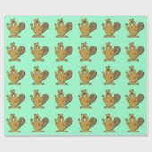Happy beaver-cartoon cadeaupapier (Vlak)