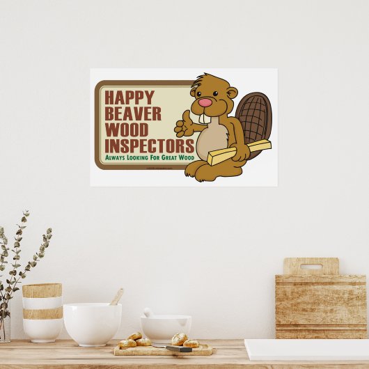 Happy Beaver Poster (Keuken)