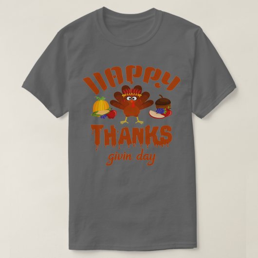 Happy Bedankt Givin Day T-shirt (Design voorkant)