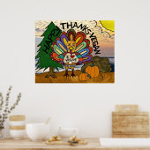 Happy Bedankt Vegan Thanksgiving Turkije Poster (Keuken)