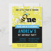 Happy Bee 1e Verjaardagsuitnodiging met afbeelding Kaart (Voorkant)