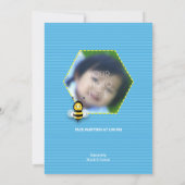 Happy Bee 1e Verjaardagsuitnodiging met afbeelding Kaart (Achterkant)