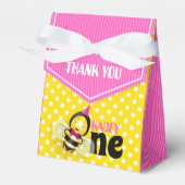 Happy bee 1st Birthday Party Favor Box for Girl Bedankdoosjes (Voorkant Zijde)