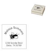 Happy bee-adres rubberstempel (Gestempeld)