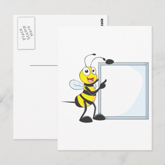 Happy Bee Briefkaart (Voorkant / Achterkant)