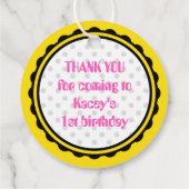 Happy Bee Circle Label voor meisje (Achterkant)