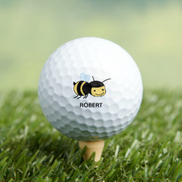Happy Bee Custom Name Golfballen