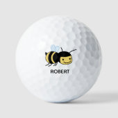 Happy Bee Custom Name Golfballen (Voorkant)
